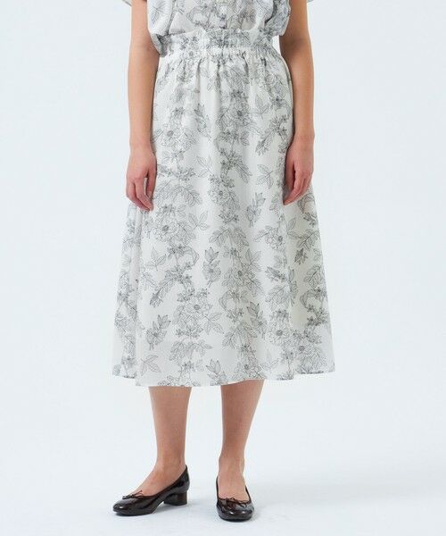 MACKINTOSH PHILOSOPHY/マッキントッシュ フィロソフィー ドローイングフラワーギャザースカート オフホワイト1 38 MACKINTOSH PHILOSOPHY/マッキントッシュ フィロソフィー ドローイングフラワーギャザースカート オフホワイト1 38