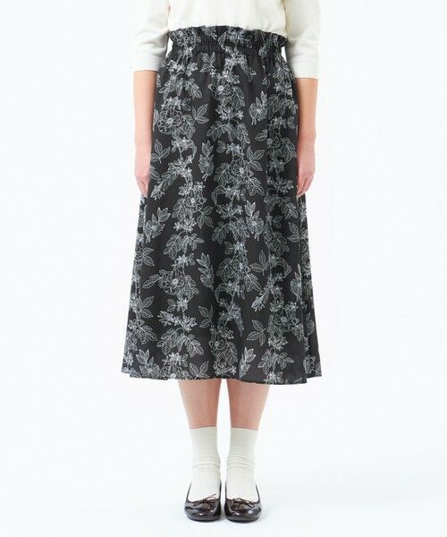 MACKINTOSH PHILOSOPHY / マッキントッシュ フィロソフィー ロング・マキシ丈スカート | ドローイングフラワーギャザースカート | 詳細3