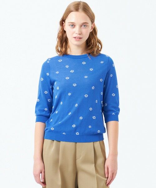 MACKINTOSH PHILOSOPHY/マッキントッシュ フィロソフィー フラワージャガードニット ブルー6 38 MACKINTOSH PHILOSOPHY/マッキントッシュ フィロソフィー フラワージャガードニット ブルー6 38