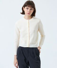 マッキントッシュフィロソフィー　リボン付きベージュ七分袖薄手ニット　新品タグ付 Cleric Collar Knit ロングスリーブ(トップス)｜MACKINTOSH