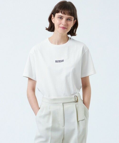 MACKINTOSH PHILOSOPHY/マッキントッシュ フィロソフィー 刺しゅうロゴTシャツ オフホワイト1 36 MACKINTOSH PHILOSOPHY/マッキントッシュ フィロソフィー 刺しゅうロゴTシャツ オフホワイト1 36