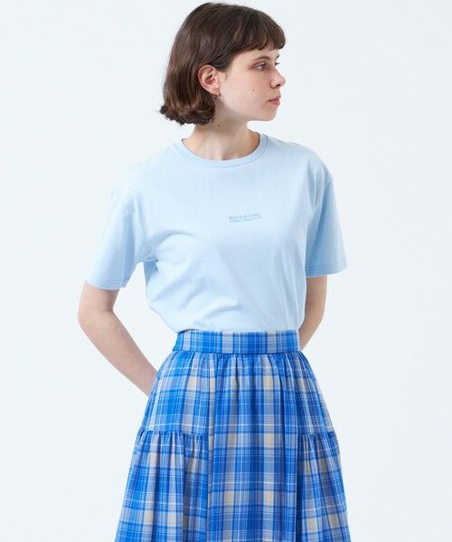 MACKINTOSH PHILOSOPHY/マッキントッシュ フィロソフィー 刺しゅうロゴTシャツ ブルー1 38 MACKINTOSH PHILOSOPHY/マッキントッシュ フィロソフィー 刺しゅうロゴTシャツ ブルー1 38