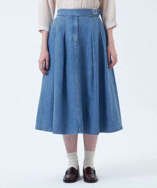 MACKINTOSH PHILOSOPHY / マッキントッシュ フィロソフィー ロング・マキシ丈スカート | コットンリネンデニムグルカスカート | 詳細3