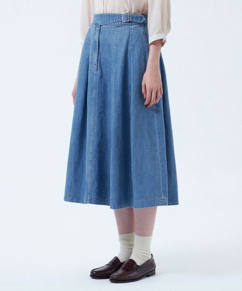 MACKINTOSH PHILOSOPHY / マッキントッシュ フィロソフィー ロング・マキシ丈スカート | コットンリネンデニムグルカスカート | 詳細4