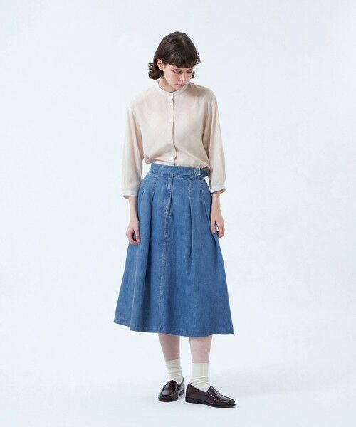 MACKINTOSH PHILOSOPHY / マッキントッシュ フィロソフィー ロング・マキシ丈スカート | コットンリネンデニムグルカスカート | 詳細1