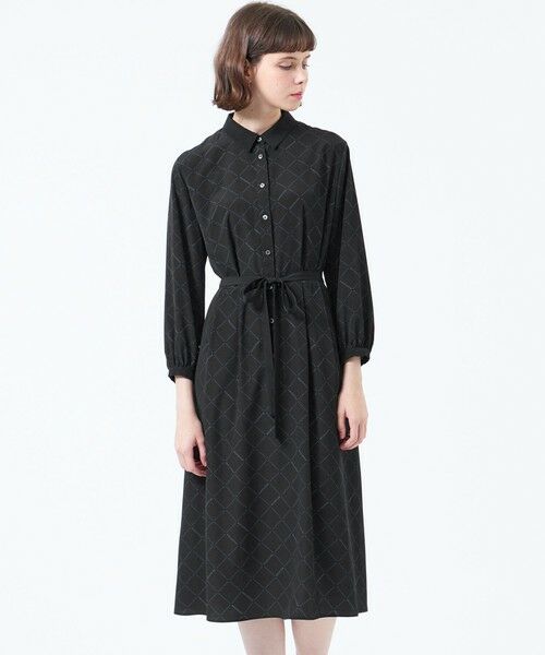MACKINTOSH PHILOSOPHY/マッキントッシュ フィロソフィー レタリングジオメトリープリントワンピース ブラック1 34 MACKINTOSH PHILOSOPHY/マッキントッシュ フィロソフィー レタリングジオメトリープリントワンピース ブラック1 34