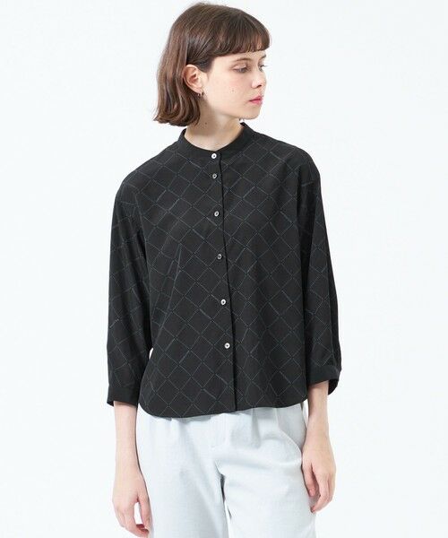 MACKINTOSH PHILOSOPHY/マッキントッシュ フィロソフィー レタリングジオメトリープリントブラウス ブラック1 36 MACKINTOSH PHILOSOPHY/マッキントッシュ フィロソフィー レタリングジオメトリープリントブラウス ブラック1 36