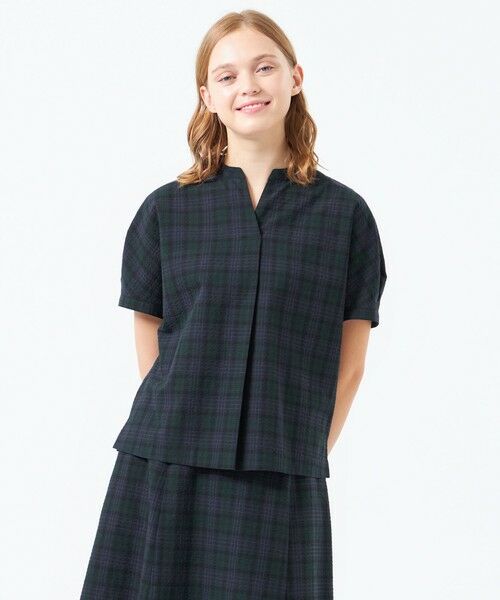 MACKINTOSH PHILOSOPHY/マッキントッシュ フィロソフィー 【LEE5月号/蛯原友里さん着用】サッカーチェックスキッパーブラウス ネイビー3 34 MACKINTOSH PHILOSOPHY/マッキントッシュ フィロソフィー 【LEE5月号/蛯原友里さん着用】サッカーチェックスキッパーブラウス ネイビー3 34