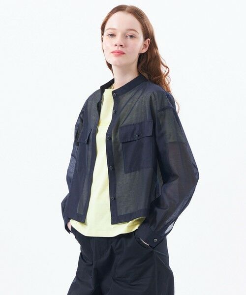 MACKINTOSH PHILOSOPHY/マッキントッシュ フィロソフィー 【LEE5月号/蛯原友里さん着用】シアーシャツブルゾン ネイビー3 38 MACKINTOSH PHILOSOPHY/マッキントッシュ フィロソフィー 【LEE5月号/蛯原友里さん着用】シアーシャツブルゾン ネイビー3 38