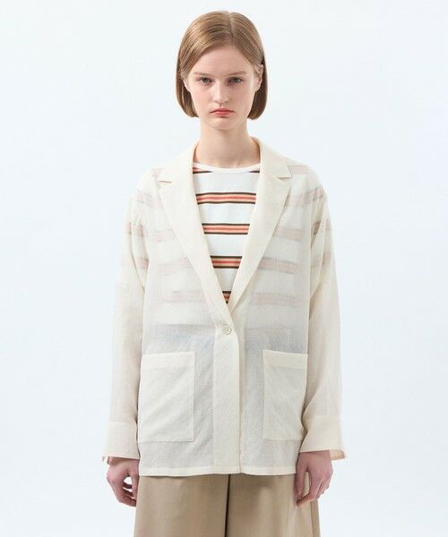 MACKINTOSH PHILOSOPHY / マッキントッシュ フィロソフィー ノーカラージャケット | シアーガーゼライトジャケット | 詳細4