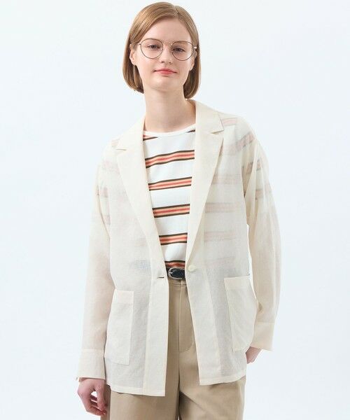 MACKINTOSH PHILOSOPHY / マッキントッシュ フィロソフィー ノーカラージャケット | シアーガーゼライトジャケット | 詳細13