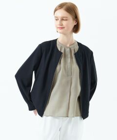 MACKINTOSH PHILOSOPHY / マッキントッシュ フィロソフィー ノーカラージャケット | バックサテンノーカラージップジャケット