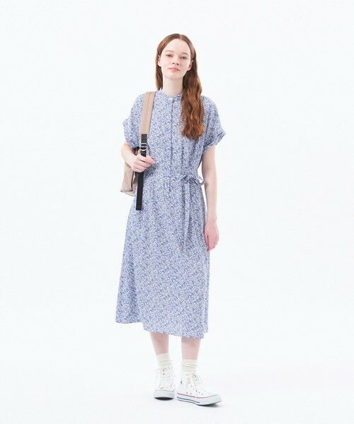 フィロソフィー　ワンピース セール】 バイカラーフラワーワンピース （ロング・マキシ丈