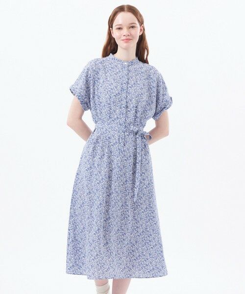 MACKINTOSH PHILOSOPHY/マッキントッシュ フィロソフィー バイカラーフラワーワンピース ブルー1 36 MACKINTOSH PHILOSOPHY/マッキントッシュ フィロソフィー バイカラーフラワーワンピース ブルー1 36