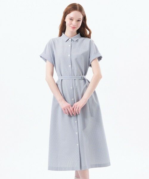 MACKINTOSH PHILOSOPHY/マッキントッシュ フィロソフィー サッカーシャツワンピース ブルー6 36 MACKINTOSH PHILOSOPHY/マッキントッシュ フィロソフィー サッカーシャツワンピース ブルー6 36