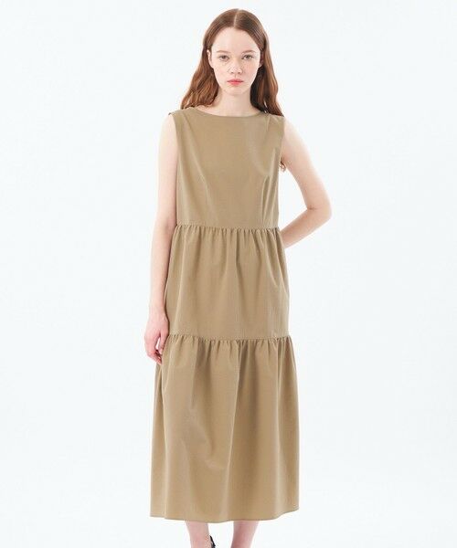 MACKINTOSH PHILOSOPHY / マッキントッシュ フィロソフィー ロング・マキシ丈ワンピース | サマーサッカーティアードワンピース(ベージュ1)