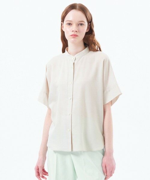 MACKINTOSH PHILOSOPHY/マッキントッシュ フィロソフィー バンドカラーリネンミックスブラウス ベージュ1 38 MACKINTOSH PHILOSOPHY/マッキントッシュ フィロソフィー バンドカラーリネンミックスブラウス ベージュ1 38