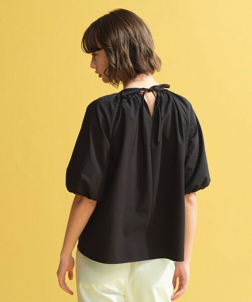 MACKINTOSH PHILOSOPHY / マッキントッシュ フィロソフィー シャツ・ブラウス | サマーサッカーギャザーブラウス(ブラック1)