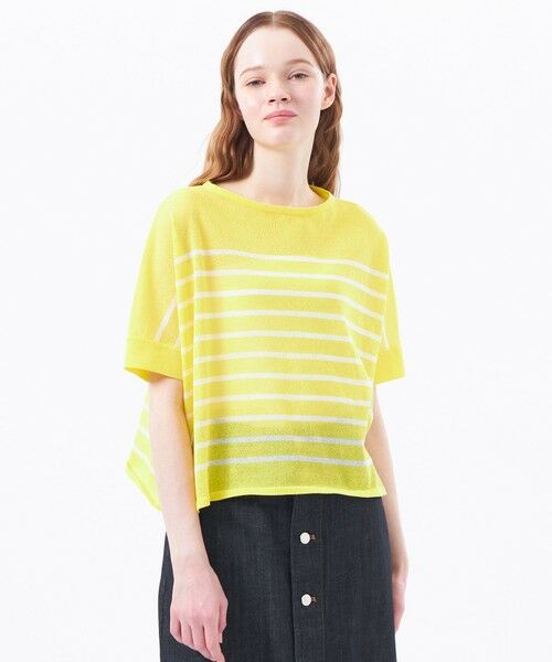 MACKINTOSH PHILOSOPHY/マッキントッシュ フィロソフィー 【LEE5月号/蛯原友里さん着用】シアーボーダーワイドニット イエロー1 36 MACKINTOSH PHILOSOPHY/マッキントッシュ フィロソフィー 【LEE5月号/蛯原友里さん着用】シアーボーダーワイドニット イエロー1 36