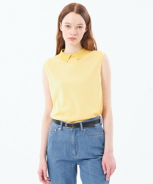 MACKINTOSH PHILOSOPHY/マッキントッシュ フィロソフィー 【Bi-color Knit Polo(バイカラーニットポロ)】ノースリーブ イエロー1 36 MACKINTOSH PHILOSOPHY/マッキントッシュ フィロソフィー 【Bi-color Knit Polo(バイカラーニットポロ)】ノースリーブ イエロー1 36