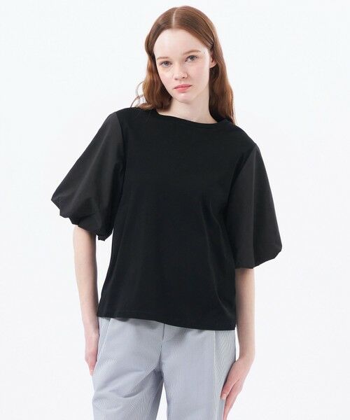 MACKINTOSH PHILOSOPHY/マッキントッシュ フィロソフィー バルーンスリーブコンビカットソー ブラック1 38 MACKINTOSH PHILOSOPHY/マッキントッシュ フィロソフィー バルーンスリーブコンビカットソー ブラック1 38