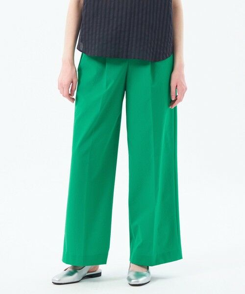 MACKINTOSH PHILOSOPHY / マッキントッシュ フィロソフィー その他パンツ | サマーサッカータックワイドパンツ(グリーン1)