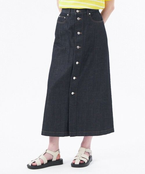 MACKINTOSH PHILOSOPHY/マッキントッシュ フィロソフィー コットンリネンデニムロングスカート ネイビー3 40 MACKINTOSH PHILOSOPHY/マッキントッシュ フィロソフィー コットンリネンデニムロングスカート ネイビー3 40