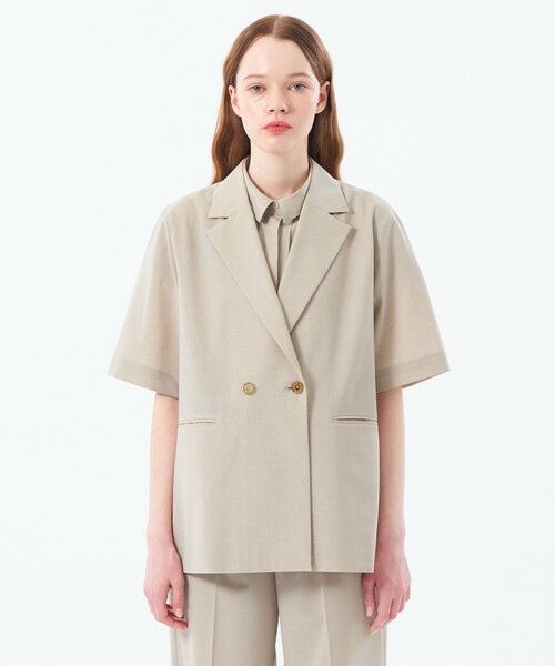 マッキントッシュ　Philosophy ノーカラーピンクジャケット　36サイズ マッキントッシュ Philosophy ノーカラーピンクジャケット 36