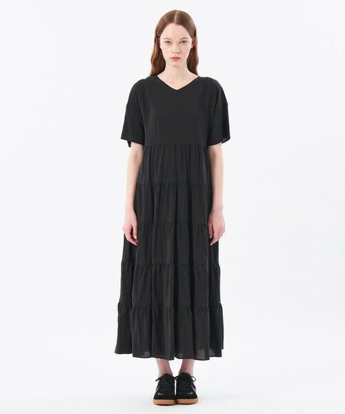 美品♪マッキントッシュフィロソフィ M リネンライク 半袖ワンピース カーキ 緑 美品♪マッキントッシュフィロソフィ M リネンライク 半袖