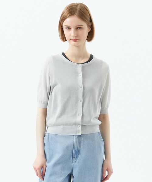 MACKINTOSH PHILOSOPHY/マッキントッシュ フィロソフィー 【Heavenly Sheer Knit】 ハーフスリーブカーディガン グレー3 36