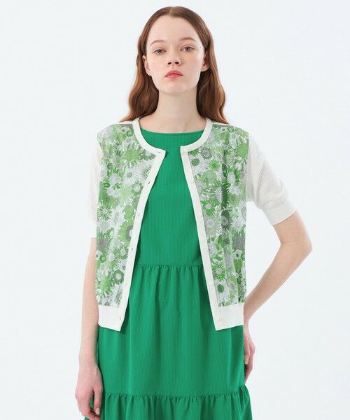 MACKINTOSH PHILOSOPHY/マッキントッシュ フィロソフィー リバティコンビニットカーディガン グリーン1 38 MACKINTOSH PHILOSOPHY/マッキントッシュ フィロソフィー リバティコンビニットカーディガン グリーン1 38