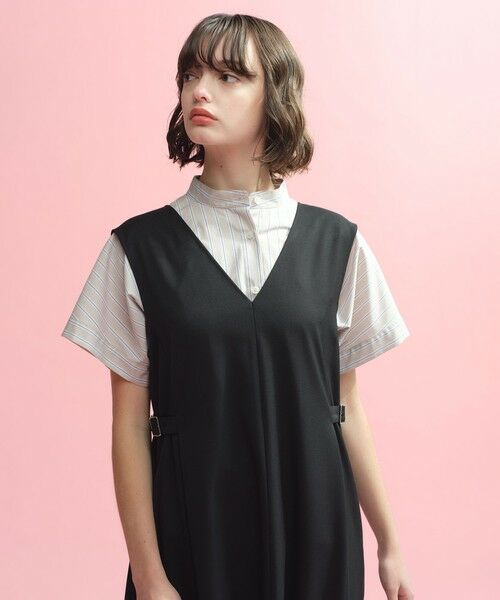 MACKINTOSH PHILOSOPHY/マッキントッシュ フィロソフィー バンドカラーストライプハーフシャツ ベージュ1 38 MACKINTOSH PHILOSOPHY/マッキントッシュ フィロソフィー バンドカラーストライプハーフシャツ ベージュ1 38