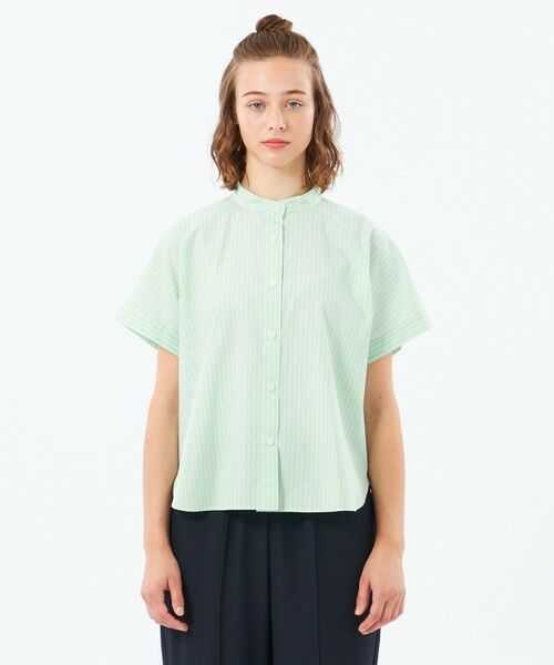 MACKINTOSH PHILOSOPHY / マッキントッシュ フィロソフィー シャツ・ブラウス | バンドカラーストライプハーフシャツ | 詳細3