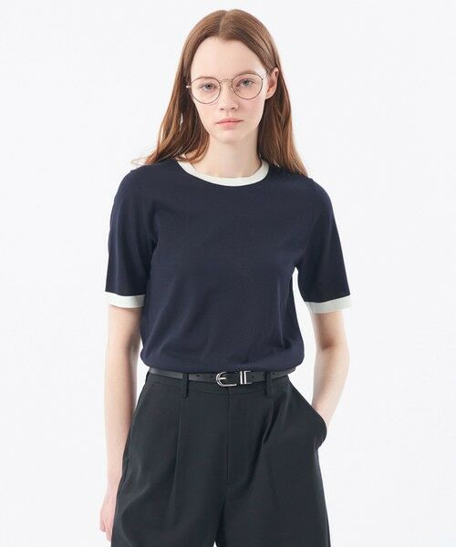 MACKINTOSH PHILOSOPHY/マッキントッシュ フィロソフィー リネンミックスバイカラーニット ネイビー3 38 MACKINTOSH PHILOSOPHY/マッキントッシュ フィロソフィー リネンミックスバイカラーニット ネイビー3 38