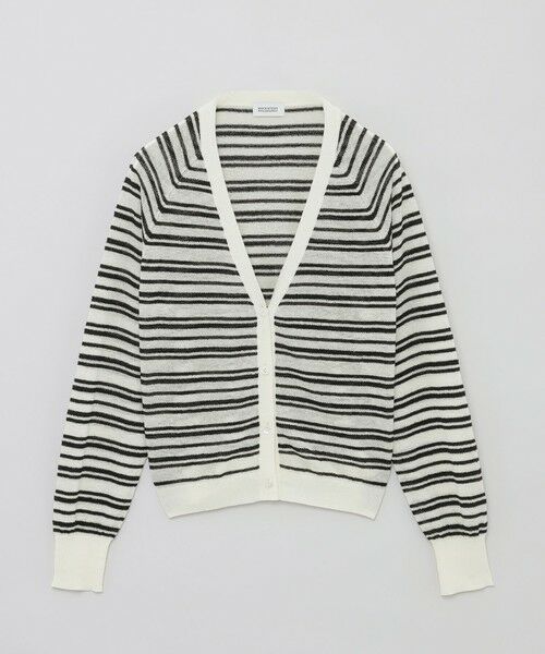 MACKINTOSH PHILOSOPHY/マッキントッシュ フィロソフィー ブークレーボーダーVネックカーデ オフホワイト1 38 MACKINTOSH PHILOSOPHY/マッキントッシュ フィロソフィー ブークレーボーダーVネックカーデ オフホワイト1 38