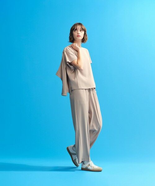 MACKINTOSH PHILOSOPHY / マッキントッシュ フィロソフィー その他パンツ | 【Alby Easy Pants Wide(アルビー イージーパンツ ワイド)】バックサテン | 詳細1