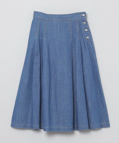 MACKINTOSH PHILOSOPHY/マッキントッシュ フィロソフィー コットンリネンデニムタックプリーツスカート ブルー1 36 MACKINTOSH PHILOSOPHY/マッキントッシュ フィロソフィー コットンリネンデニムタックプリーツスカート ブルー1 36