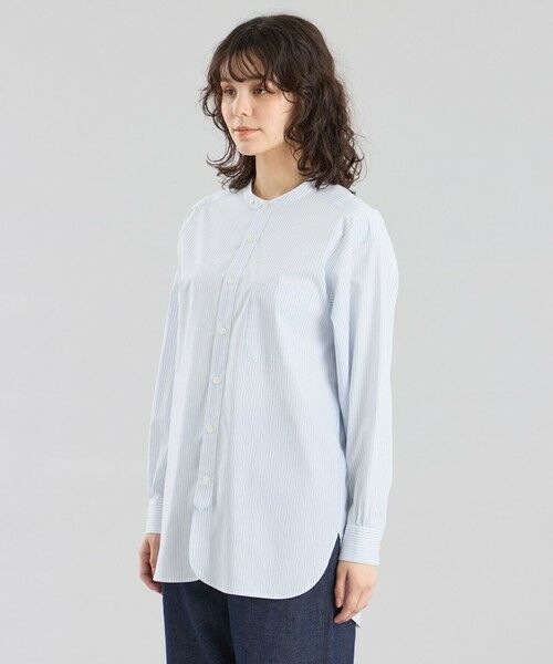 MACKINTOSH PHILOSOPHY / マッキントッシュ フィロソフィー シャツ・ブラウス | GREY LABEL ストライプバンドカラーシャツ | 詳細3