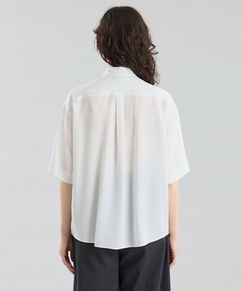 GREY LABEL ストライプショートスリーブレギュラーカラーシャツ