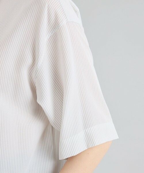 ブラウス シャツ GREY LABEL ストライプショートスリーブレギュラーカラーシャツ レディース GREY LABEL ストライプショートスリーブレギュラーカラーシャツ
