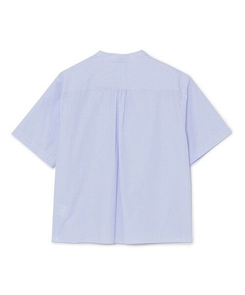 GREY LABEL ストライプバンドカラーショートスリーブシャツ