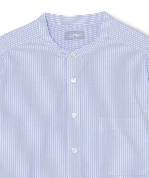 MACKINTOSH PHILOSOPHY / マッキントッシュ フィロソフィー シャツ・ブラウス | GREY LABEL ストライプバンドカラーショートスリーブシャツ | 詳細2