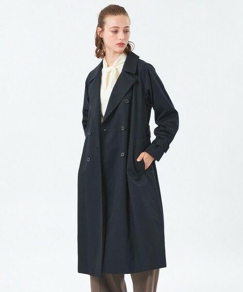 マッキントッシュフィロソフィー　トレンチコート　ショート　ベージュ　チェック WEB&一部店舗限定】ソフトギャバジンショートトレンチコート