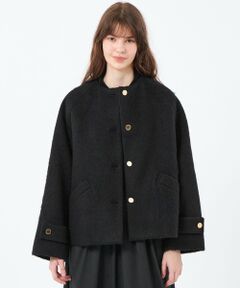 MACKINTOSH PHILOSOPHY / マッキントッシュ フィロソフィー その他アウター | 【WELBURY NO COLLAR SHORT(ウェルベリーノーカラーショート)】ウールシャギー製