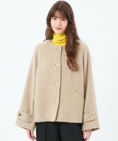 MACKINTOSH PHILOSOPHY / マッキントッシュ フィロソフィー その他アウター | 【WELBURY NO COLLAR SHORT(ウェルベリーノーカラーショート)】ウールシャギー製