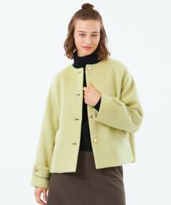 MACKINTOSH PHILOSOPHY / マッキントッシュ フィロソフィー その他アウター | 【WELBURY NO COLLAR SHORT(ウェルベリーノーカラーショート)】ウールシャギー製