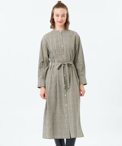 MACKINTOSH PHILOSOPHY / マッキントッシュ フィロソフィー ロング・マキシ丈ワンピース | タックスリーブチェックシャツドレス