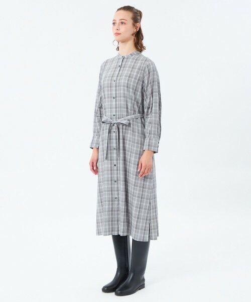 MACKINTOSH PHILOSOPHY / マッキントッシュ フィロソフィー ロング・マキシ丈ワンピース | タックスリーブチェックシャツドレス | 詳細4