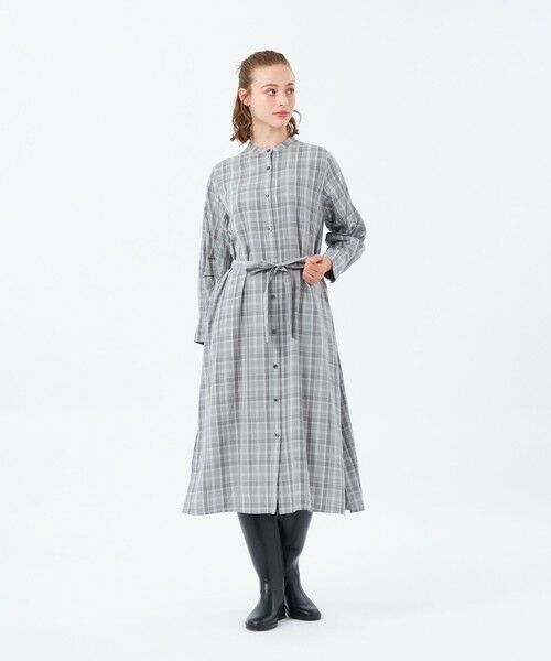 MACKINTOSH PHILOSOPHY / マッキントッシュ フィロソフィー ロング・マキシ丈ワンピース | タックスリーブチェックシャツドレス | 詳細1