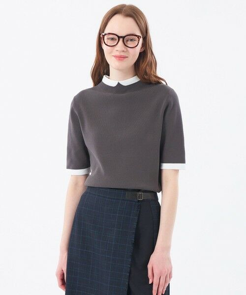 MACKINTOSH PHILOSOPHY / マッキントッシュ フィロソフィー ニット・セーター | 【2025年秋冬モデル】Cleric Collar Knit ハーフスリーブ | 詳細14